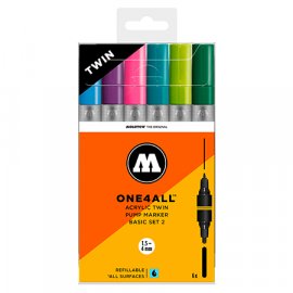 Набор двусторонних акриловых маркеров Molotow ONE4ALL Acrylic Twin Basic Set 2