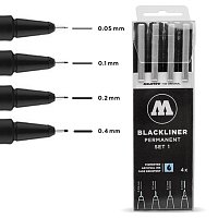 Набор перманентных линеров Molotow Blackliner Set 1