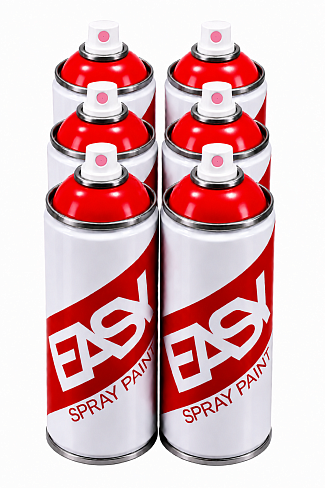Аэрозольная краска EASY 520 мл набор 6 штук красная