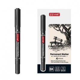 Набор двусторонних маркеров ZEYAR 12 штук черный