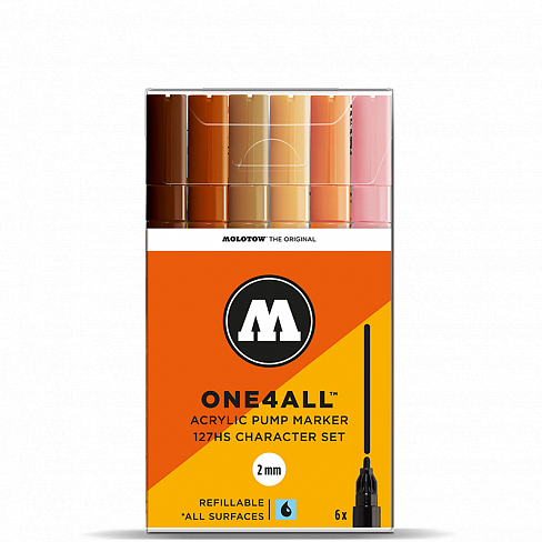 Набор акриловых маркеров Molotow One4all 127HS 2 мм 6 штук