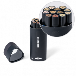 Набор двусторонних маркеров для скетчей Molotow Sketcher Character Kit 12 штук