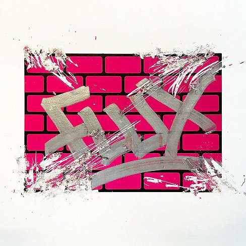 Набор наклеек Flux Eggshell Кирпичная стена розовый 50 штук