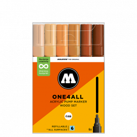 Набор акриловых маркеров Molotow ONE4ALL 227HS Wood-Set 4 мм 6 штук
