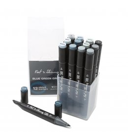 Набор маркеров Fat&Skinny Blue Green Grey 12 штук