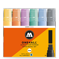 Набор акриловых маркеров Molotow One4all 627HS 15мм Pastel 6 штук 