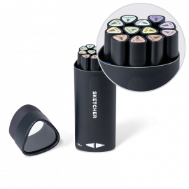 Набор двусторонних маркеров для скетчей Molotow Sketcher Pastell Kit 12 штук