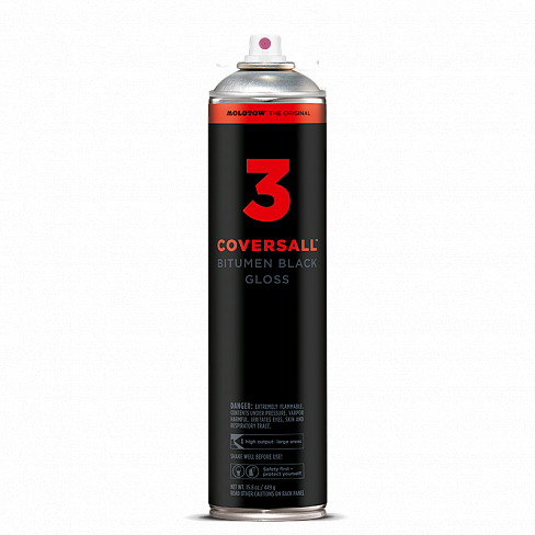 Аэрозольная краска Molotow Coversall 3 Black Top 600мл