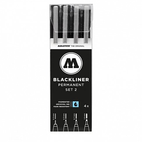 Набор перманентных линеров Molotow Blackliner Set 2