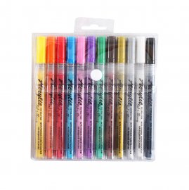 Набор акриловых маркеров Fat&Skinny 1мм Main-set 12 штук