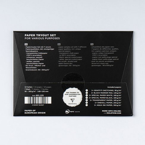 Набор бумаги Molotow Paper Tryout Set A6