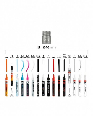 Набор проставочных колец Molotow Серия B 6 штук