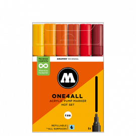 Набор акриловых маркеров Molotow ONE4ALL 227HS Hot-Set 4 мм 6 штук