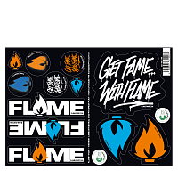 Лист с 12 наклейками FLAME
