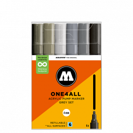Набор акриловых маркеров Molotow ONE4ALL 227HS Grey-Set 4 мм 6 штук