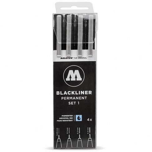 Набор перманентных линеров Molotow Blackliner Set 1